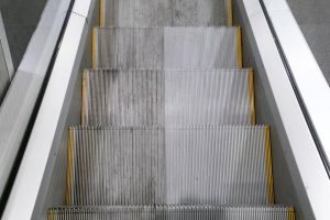 Cleaned wih STEP 100 escalator cleaning machine